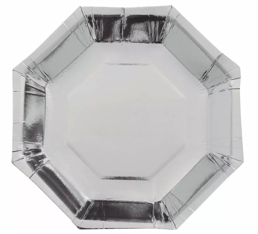 Translation missing: en.Pack de 6 Platos Plata Octogonal de 23 cm