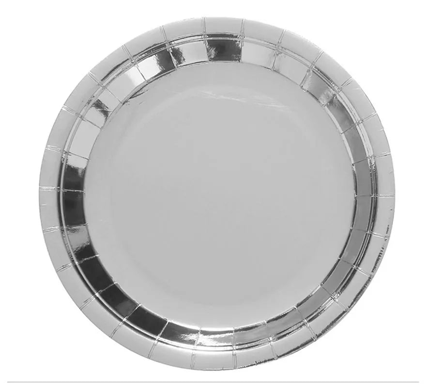 Translation missing: en.Pack de 6 Platos Plateados de 23 cm