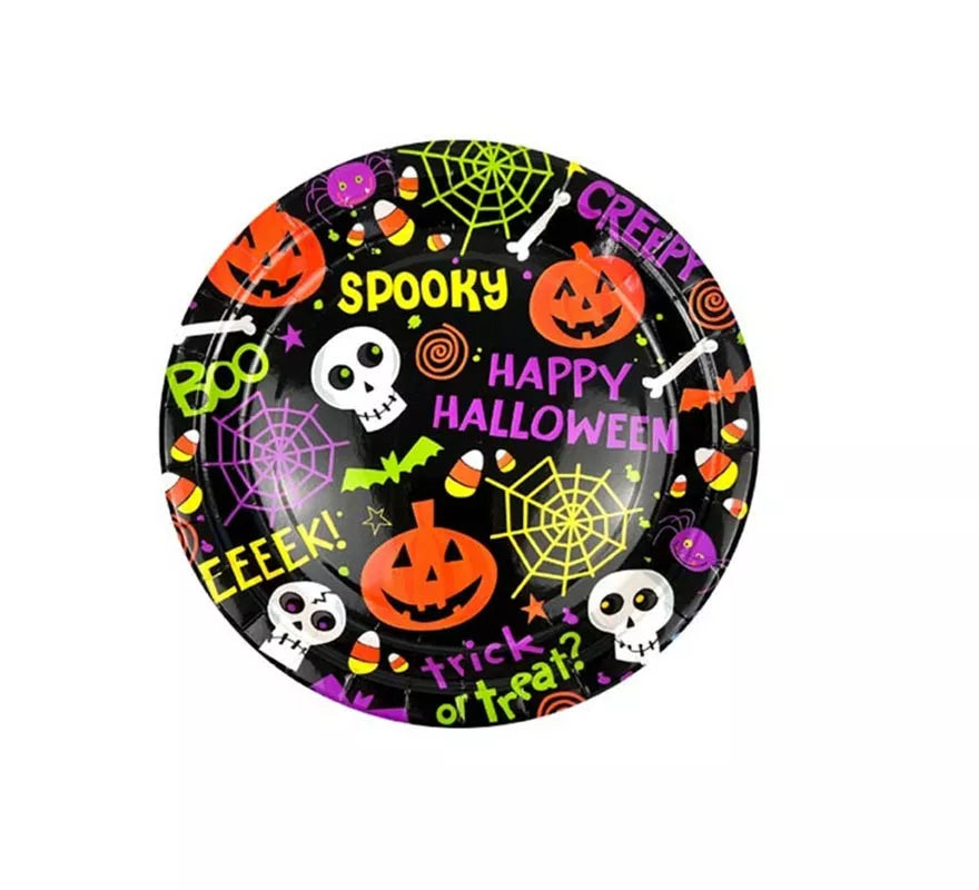Pack de 6 Platos Spooky Halloween Print de 18 cm
