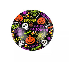 Pack of 6 Spooky Halloween Print Plates of 18 cm