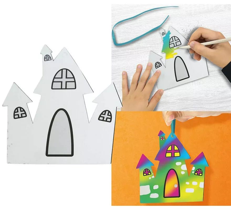 Pack de 6 Siluetas Halloween para para Colorear 12 cm