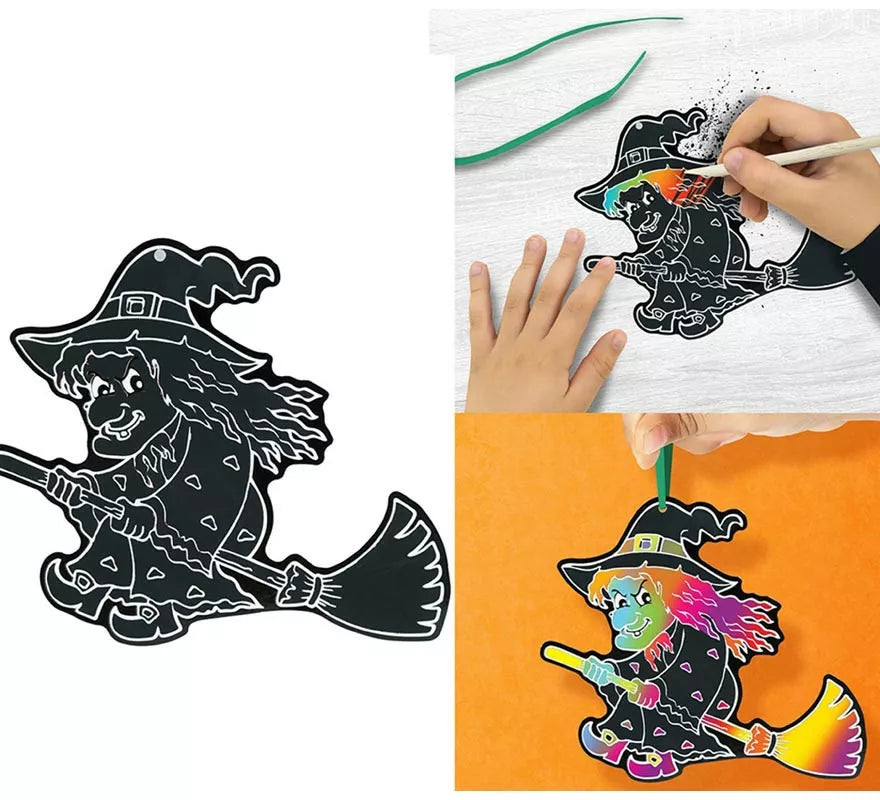 Pack de 6 Siluetas Halloween para para Colorear 14 cm
