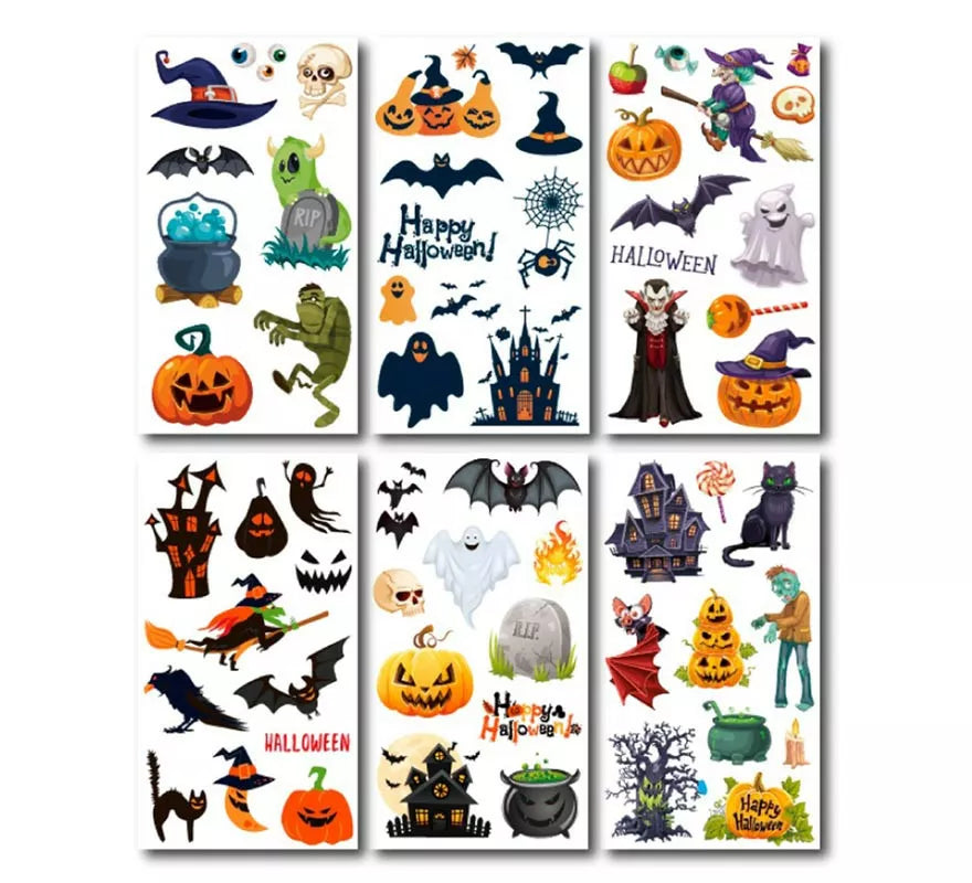 Translation missing: pt-PT.Pack de 6 Tatuajes Halloween en modelos surtidos de 6,8 cm