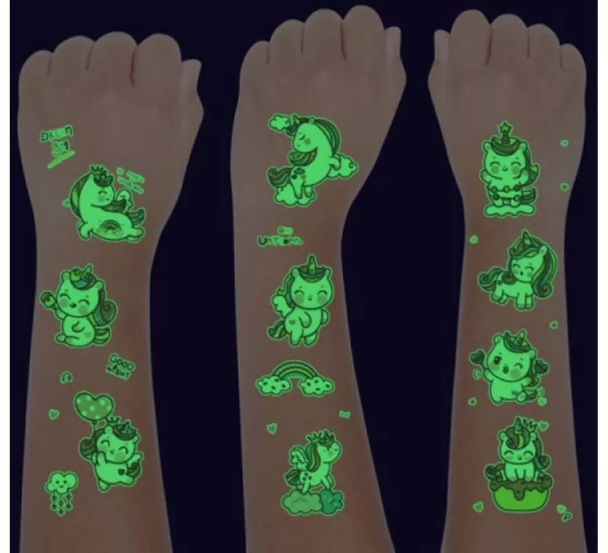 Translation missing: en.Pack de 6 Tatuajes Luminiscentes de Unicornios