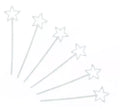 Pack de 6 Varitas estrellas plateadas de 23 cm colores surtidos