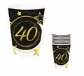 Pack de 6 Vasos 40 Años Cumpleaños y Aniversarios 240 ml (90 cm)