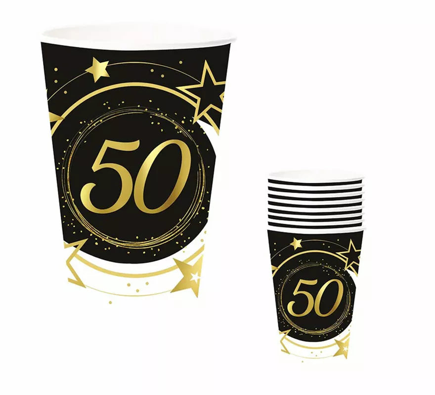 Translation missing: en.Pack de 6 Vasos 50 Años Cumpleaños y Aniversarios de 240 ml (90 cm)