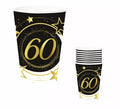 Pack de 6 Vasos 60 Años Cumpleaños y Aniversarios de 240 ml