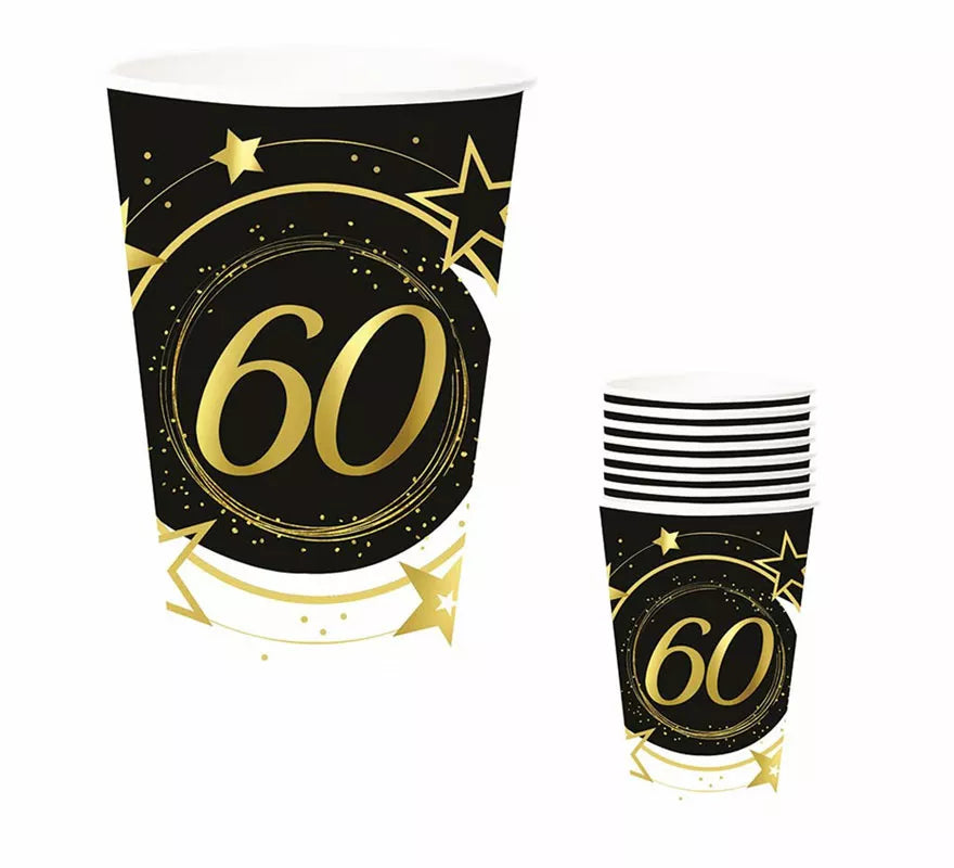 Translation missing: en.Pack de 6 Vasos 60 Años Cumpleaños y Aniversarios de 240 ml