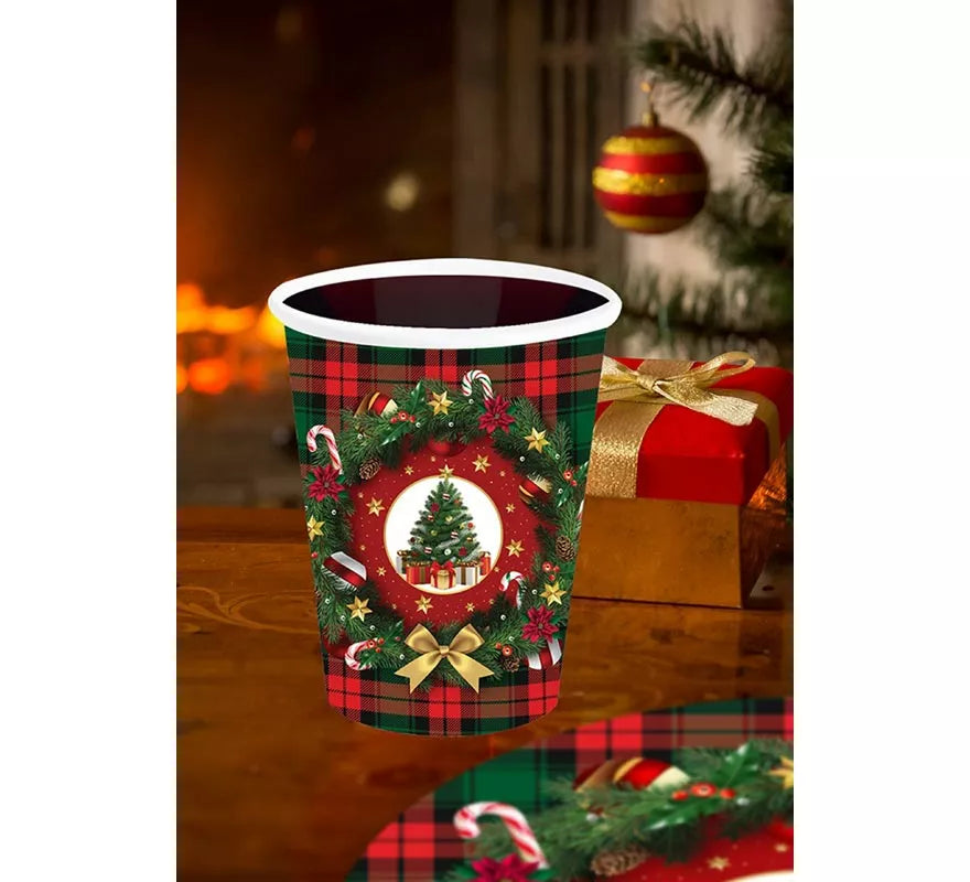 Pack de 6 Vasos Árbol de Navidad de 240 ml