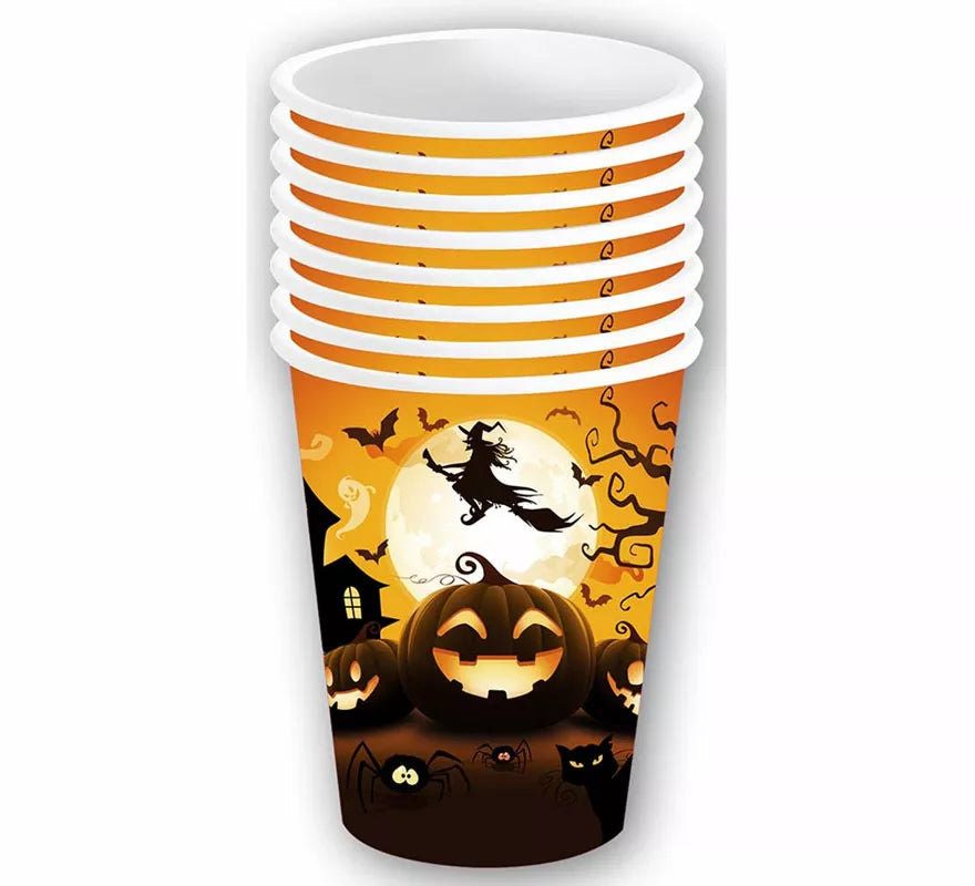 Pack de 6 Vasos Calabaza 240 ml (9 cm)