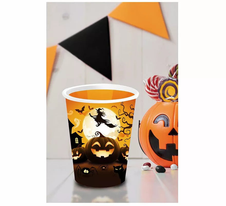 Pack de 6 Vasos Calabaza 240 ml (9 cm)