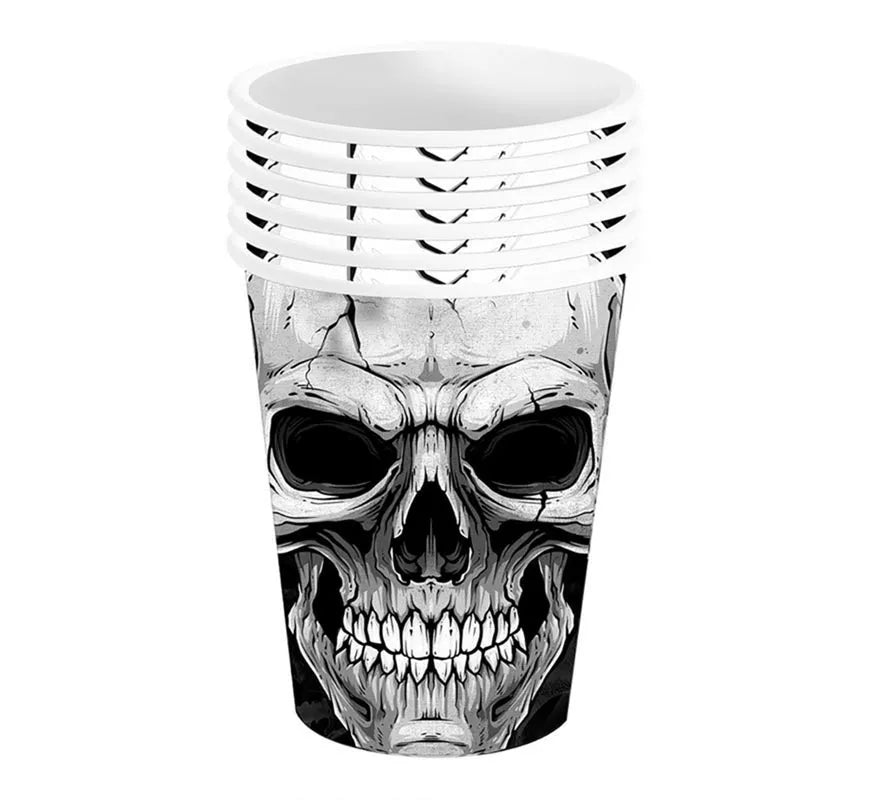 Translation missing: en.Pack de 6 Vasos Calavera Temible de 240 ml