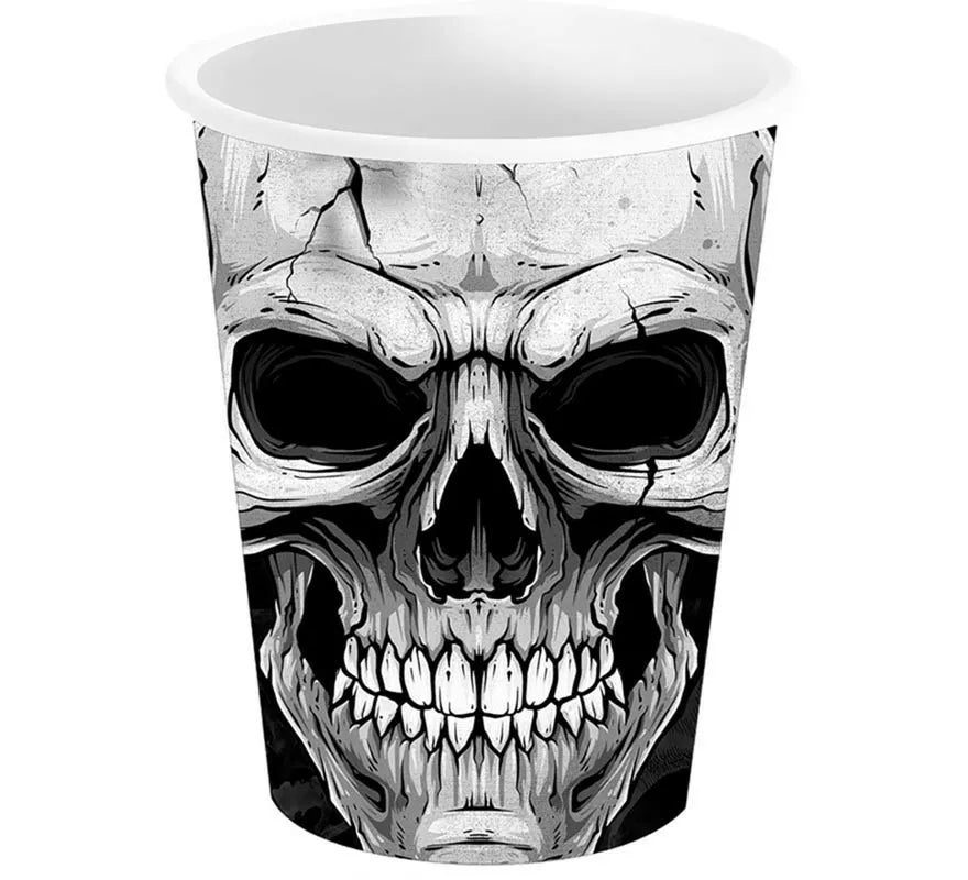 Translation missing: en.Pack de 6 Vasos Calavera Temible de 240 ml