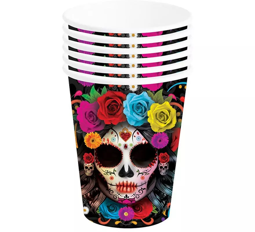 Translation missing: en.Pack de 6 Vasos Catrina Colorida de 240 ml