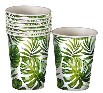 Pack de 6 Vasos con estampado de hojas