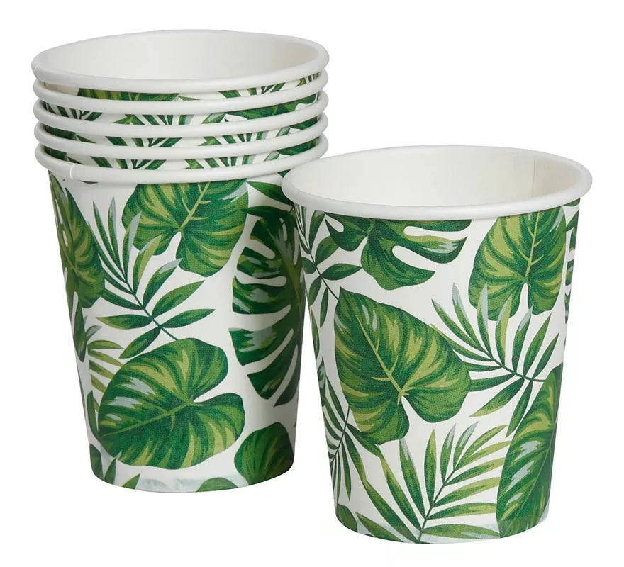 Pack de 6 Vasos con estampado de hojas