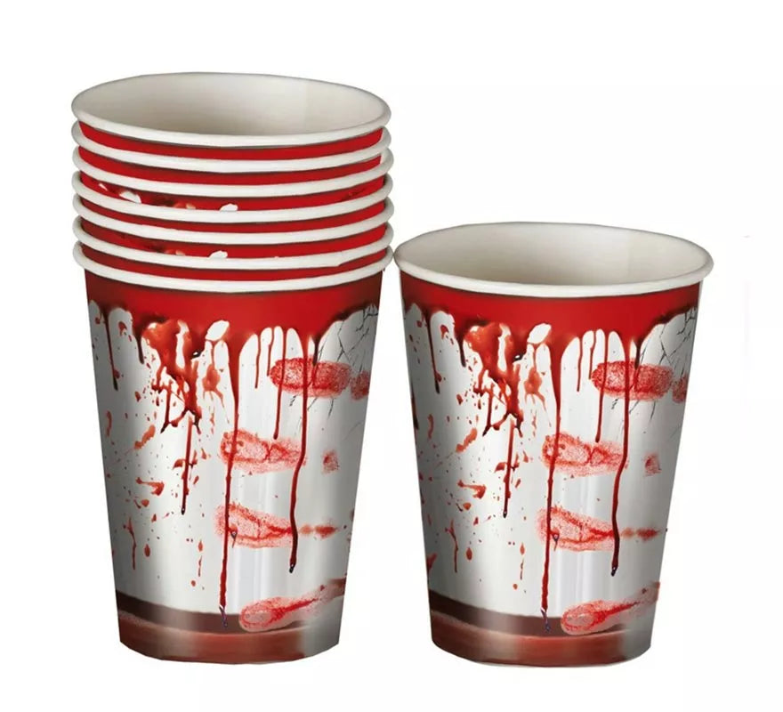 Translation missing: en.Pack de 6 Vasos con Sangre 10 cm