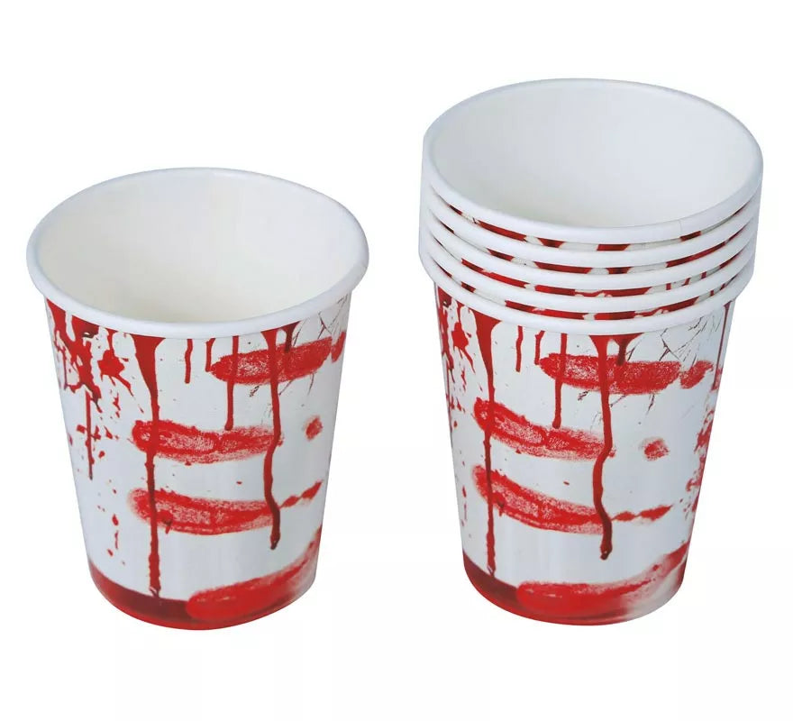 Pack de 6 Vasos con Sangre 10 cm