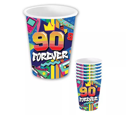 Pack de 6 Vasos de los años 90 de 240 ml