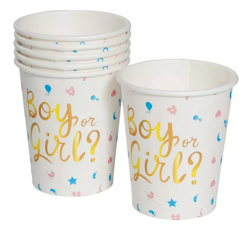 Pack de 6 Vasos It's a Boy or it's a Girl