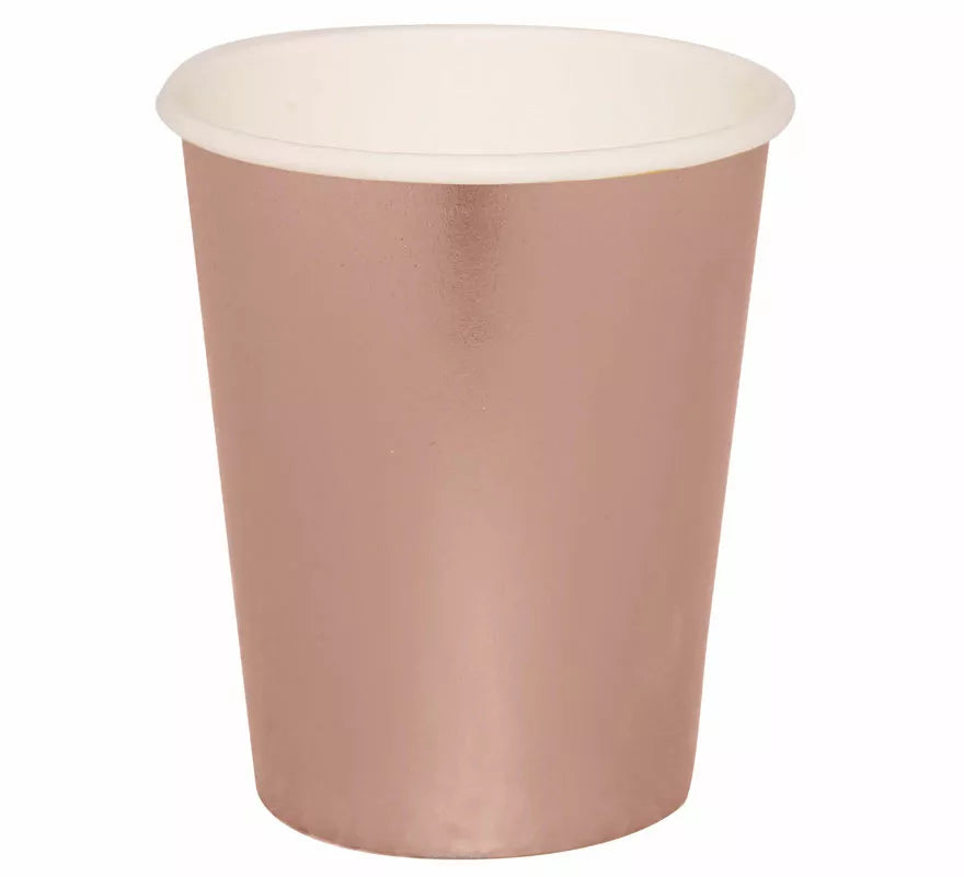 Pack de 6 Vasos Oro y Rosa de 240 ml (9 cm)