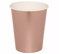 Pack of 6 Gold and Pink Glasses of 240 ml (9 cm)