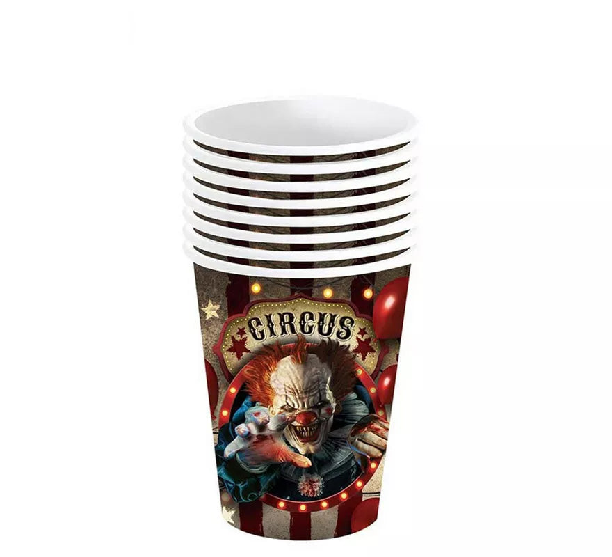 Pack de 6 Vasos Payaso de 240 ml (9 cm)