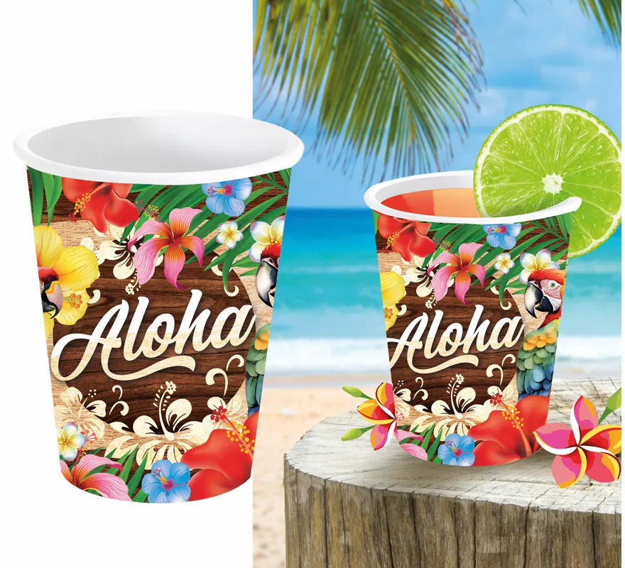 Pack de 6 Vasos Verano de 240 ml y 9 cm