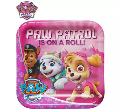 Pack de 8 Bandejas de papel de La Patrulla Canina de 22,8 cm