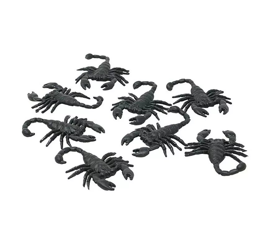 Translation missing: en.Pack de 8 Escorpiones negros de 6 cm