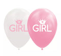 Pack de 8 Globos Bebé de Color Rosa/Blanco de 30 cm