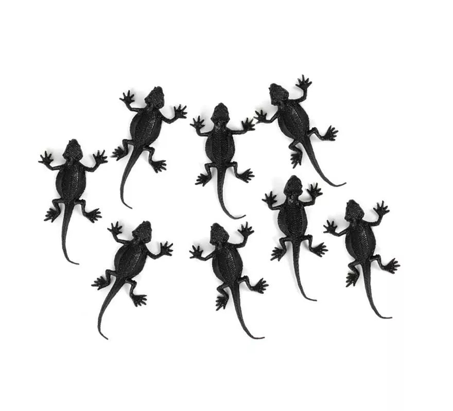 Translation missing: en.Pack de 8 Lagartijas negras decorativas