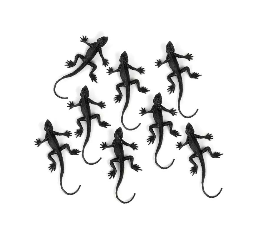 Translation missing: en.Pack de 8 Lagartos negros decorativos