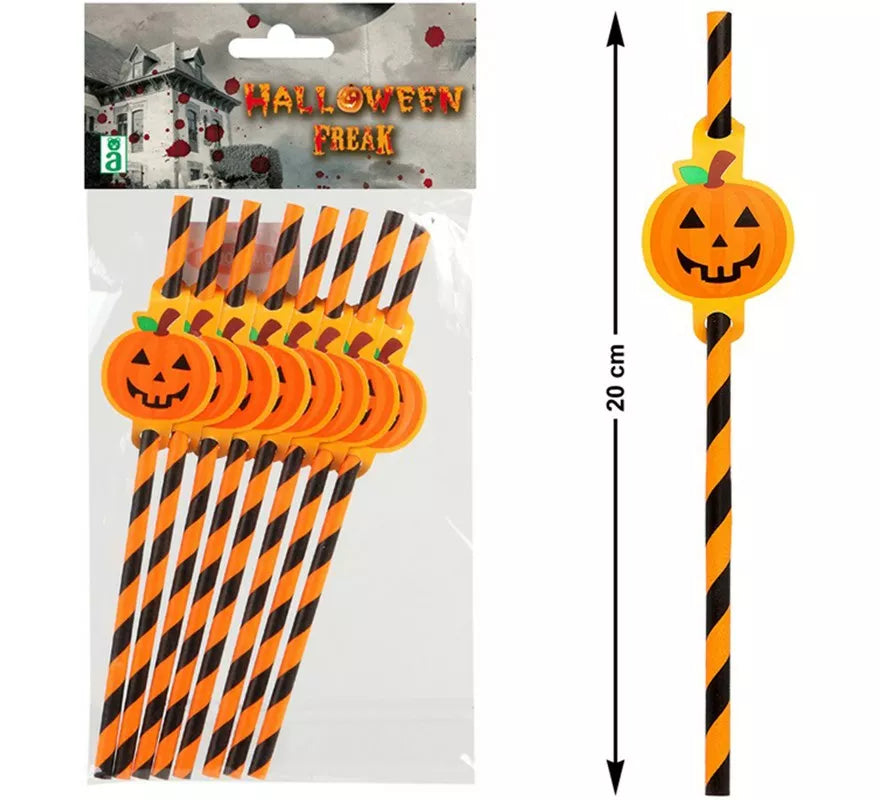 Translation missing: en.Pack de 8 Pajillas con Calabaza 25X13 cm