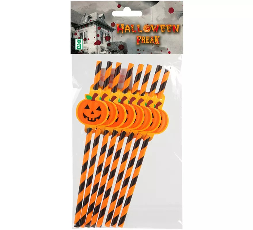 Pack de 8 Pajillas con Calabaza 25X13 cm