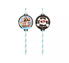 Pack of 8 Cardboard Pirate Straws 19.7 cm