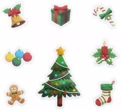 Pack of 8 Gel Stickers Christmas Tree Figurines 20x25 cm