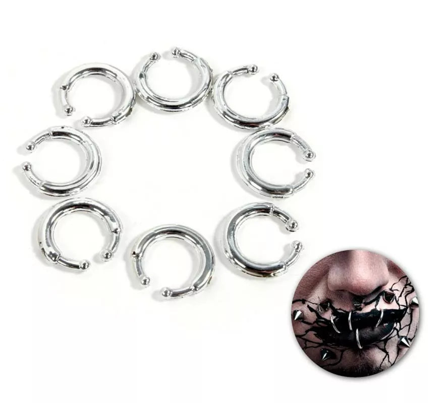 Translation missing: en.Pack de 8 Piercings Postizos plateados