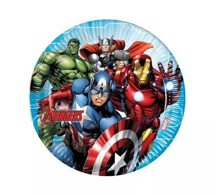 Pack de 8 Platos de Los Vengadores Avengers de Cartón de 23 cm