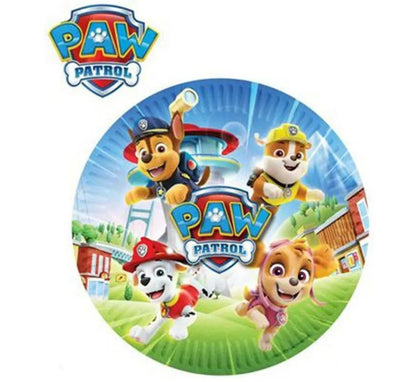 Pack de 8 Platos de papel de La Patrulla Canina de 23 cm