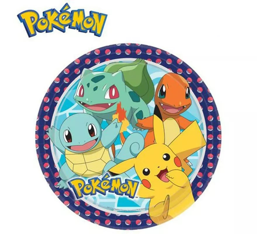 Translation missing: en.Pack de 8 Platos de papel de Pokémon de 23 cm
