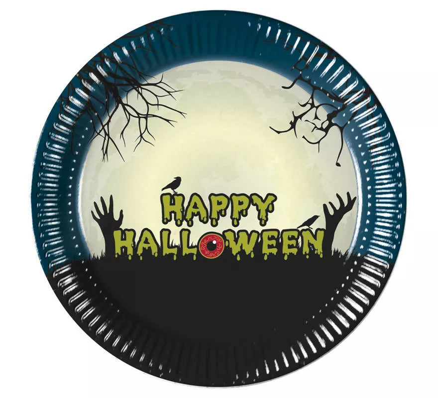 Translation missing: en.Pack de 8 Platos de Papel Happy Halloween de 23cm