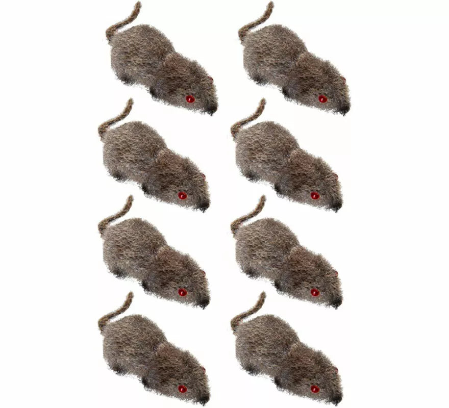 Translation missing: en.Pack de 8 Ratones grises de 5 cm