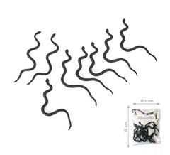 Pack of 8 Thin Black Snakes