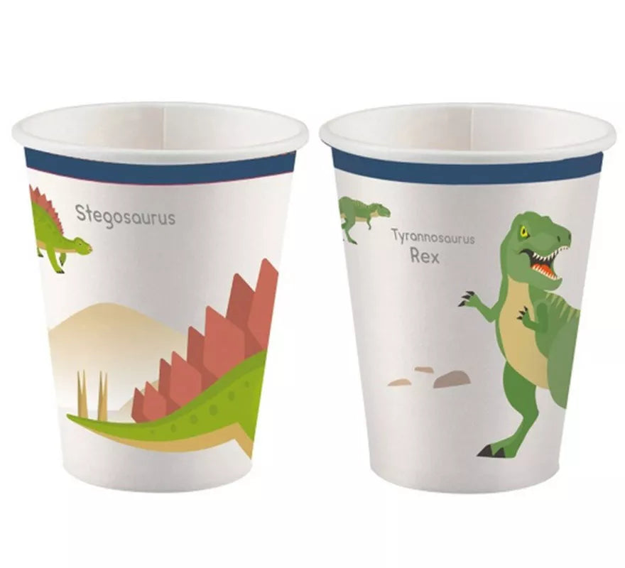 Translation missing: en.Pack de 8 Vasos de Dinosaurios de Cartón de 250 ml