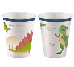 Pack of 8 250 ml Cardboard Dinosaur Cups