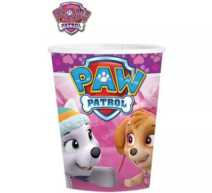 Pack de 8 Vasos de papel de La Patrulla Canina de 250 ml