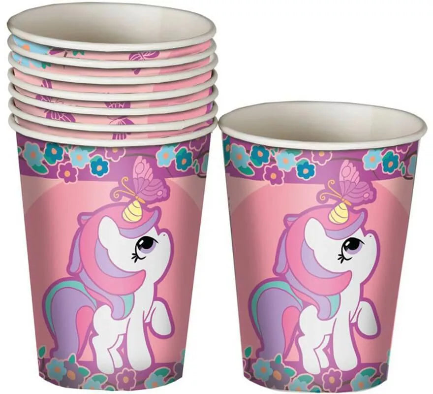 Pack de 8 Vasos Unicornio 10 cm