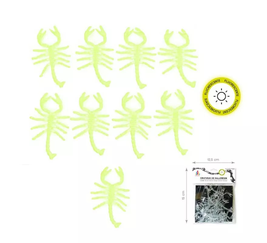 Pack de 9 Escorpiones fluorescentes